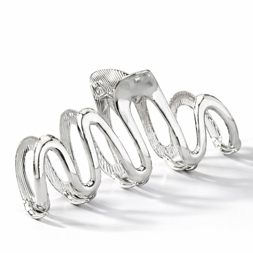 Silver Wavy Hair Claw Clip